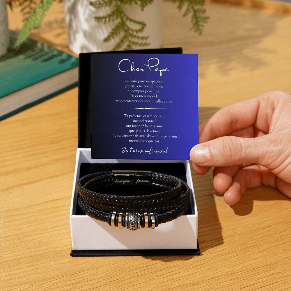 Cadeau Fête Pour Pères - Bracelet De Cuir Pour Papa