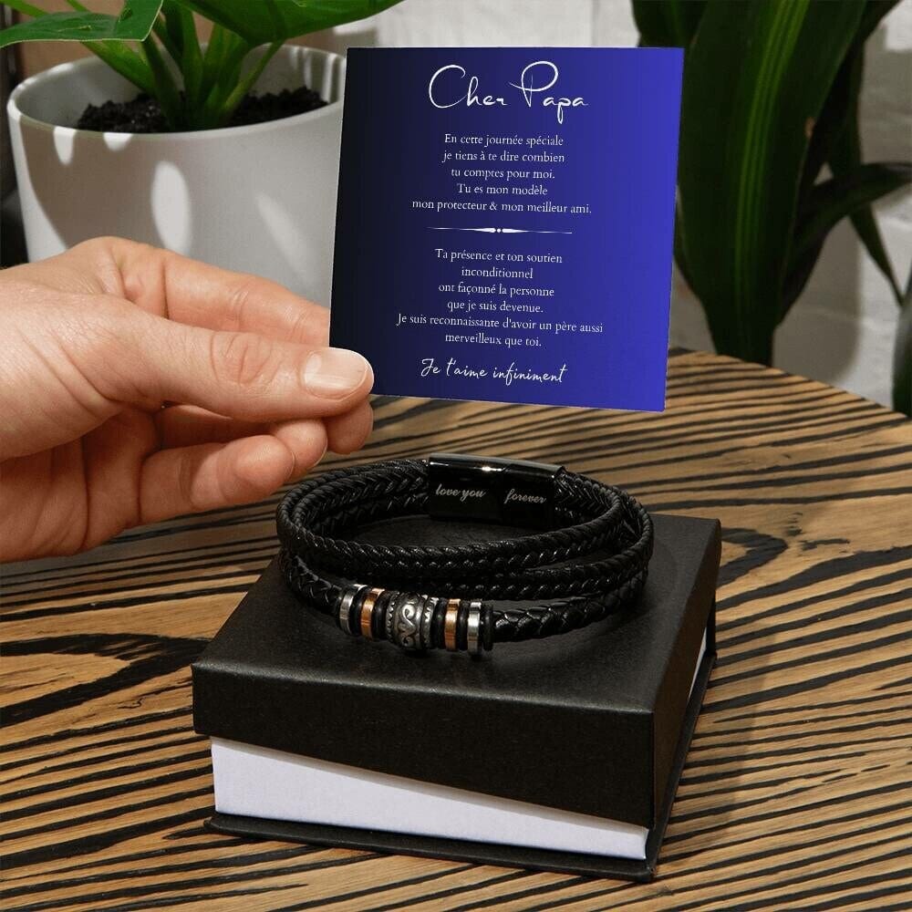 Cadeau Fête Pour Pères - Bracelet De Cuir Pour Papa