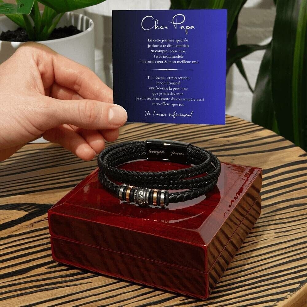 Cadeau Fête Pour Pères - Bracelet De Cuir Pour Papa