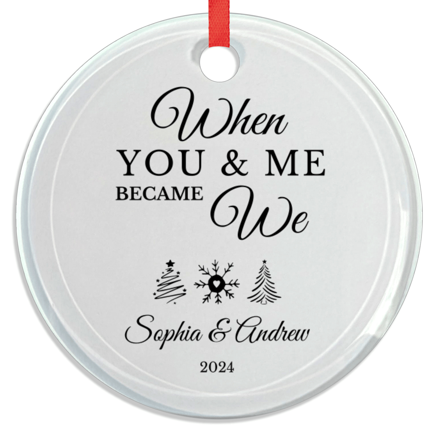 Christmas Glass Ornament - Couples Personalized Ornament