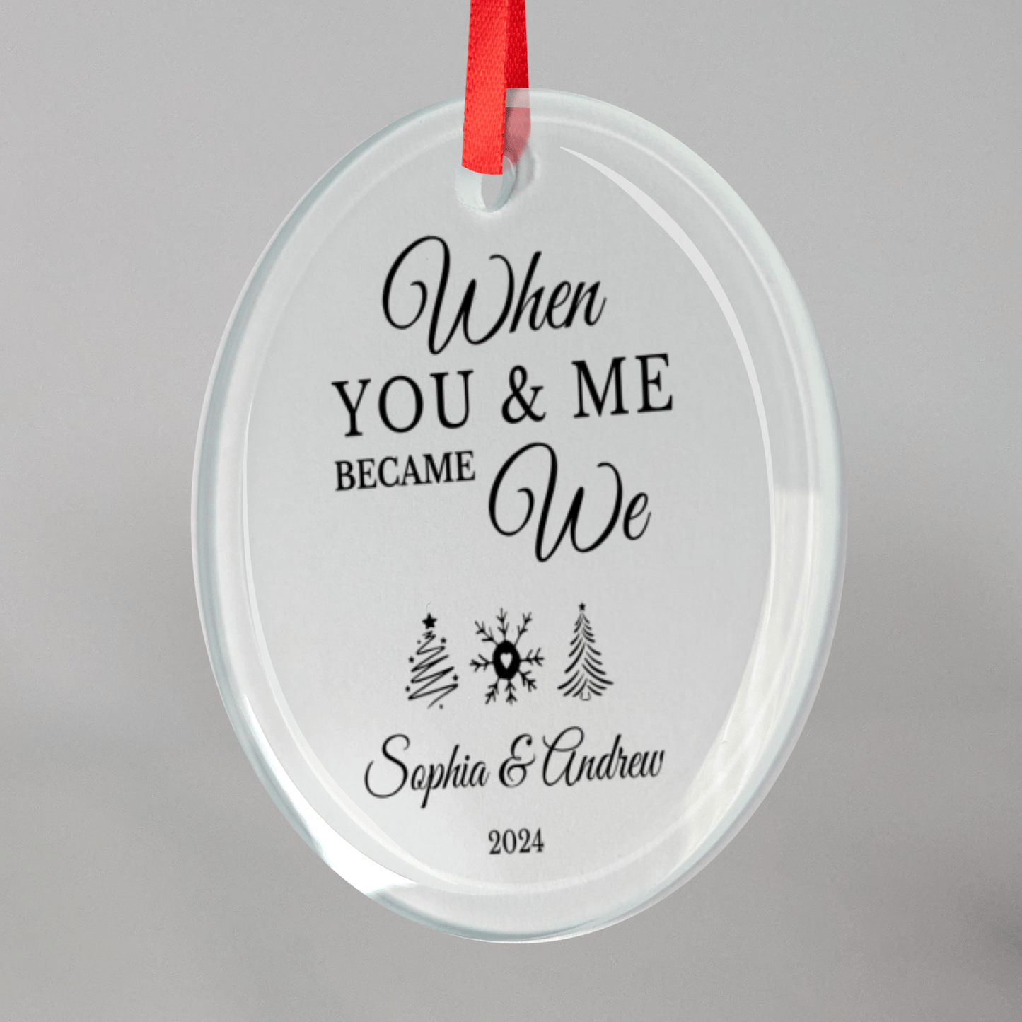 Christmas Glass Ornament - Couples Personalized Ornament