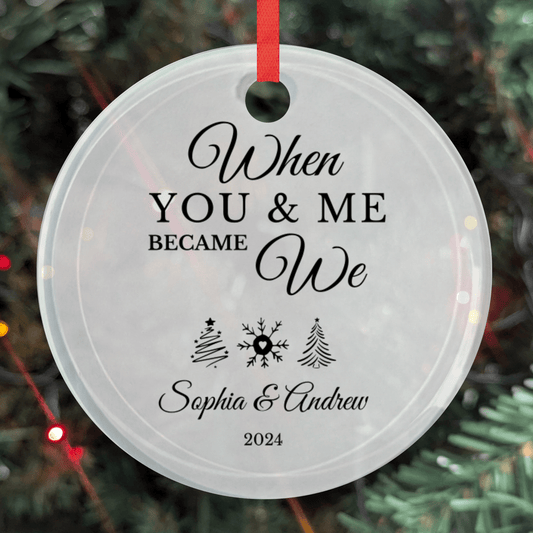 Christmas Glass Ornament - Couples Personalized Ornament