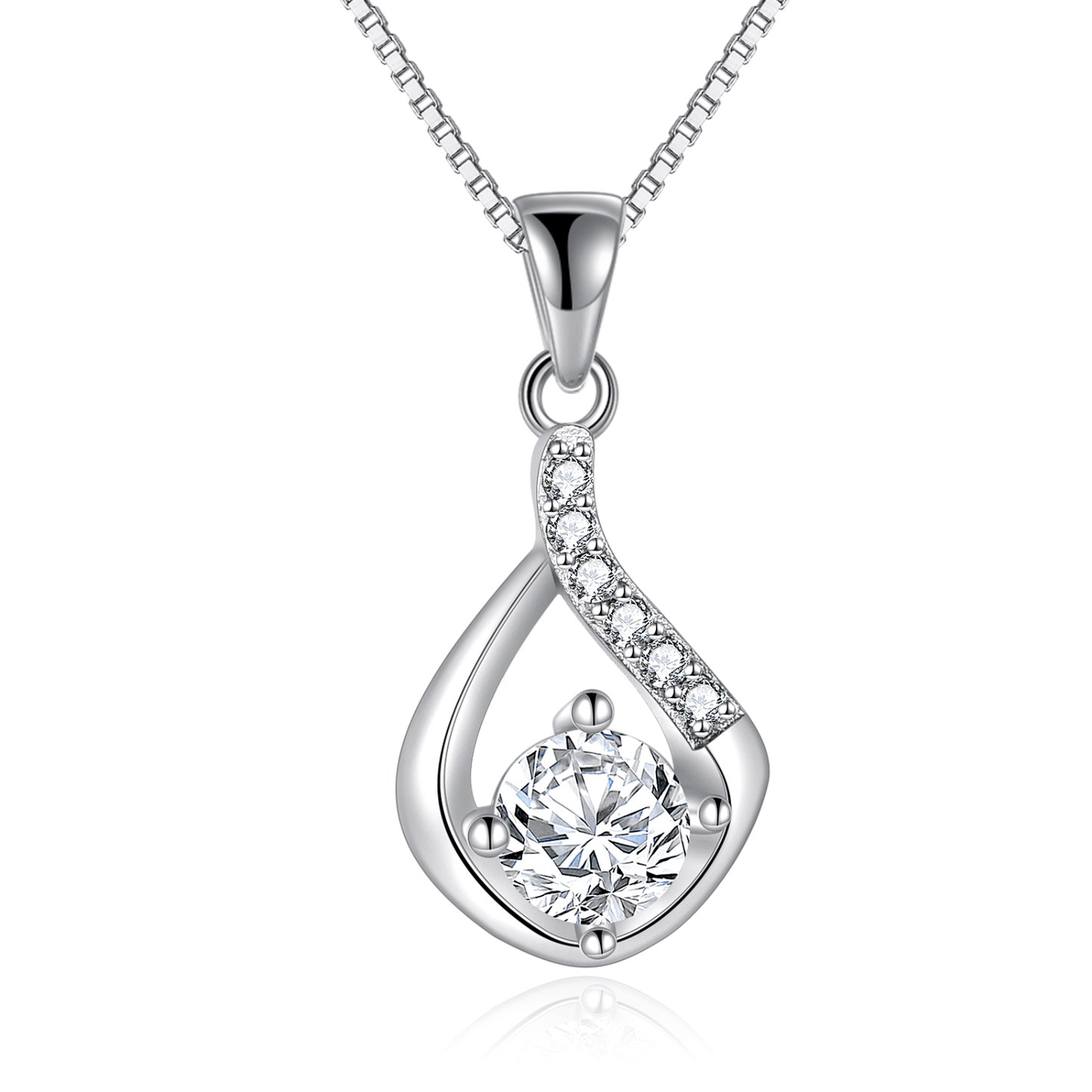 To My Wife – Love Drop 24k White Gold Necklace with Heartfelt Message