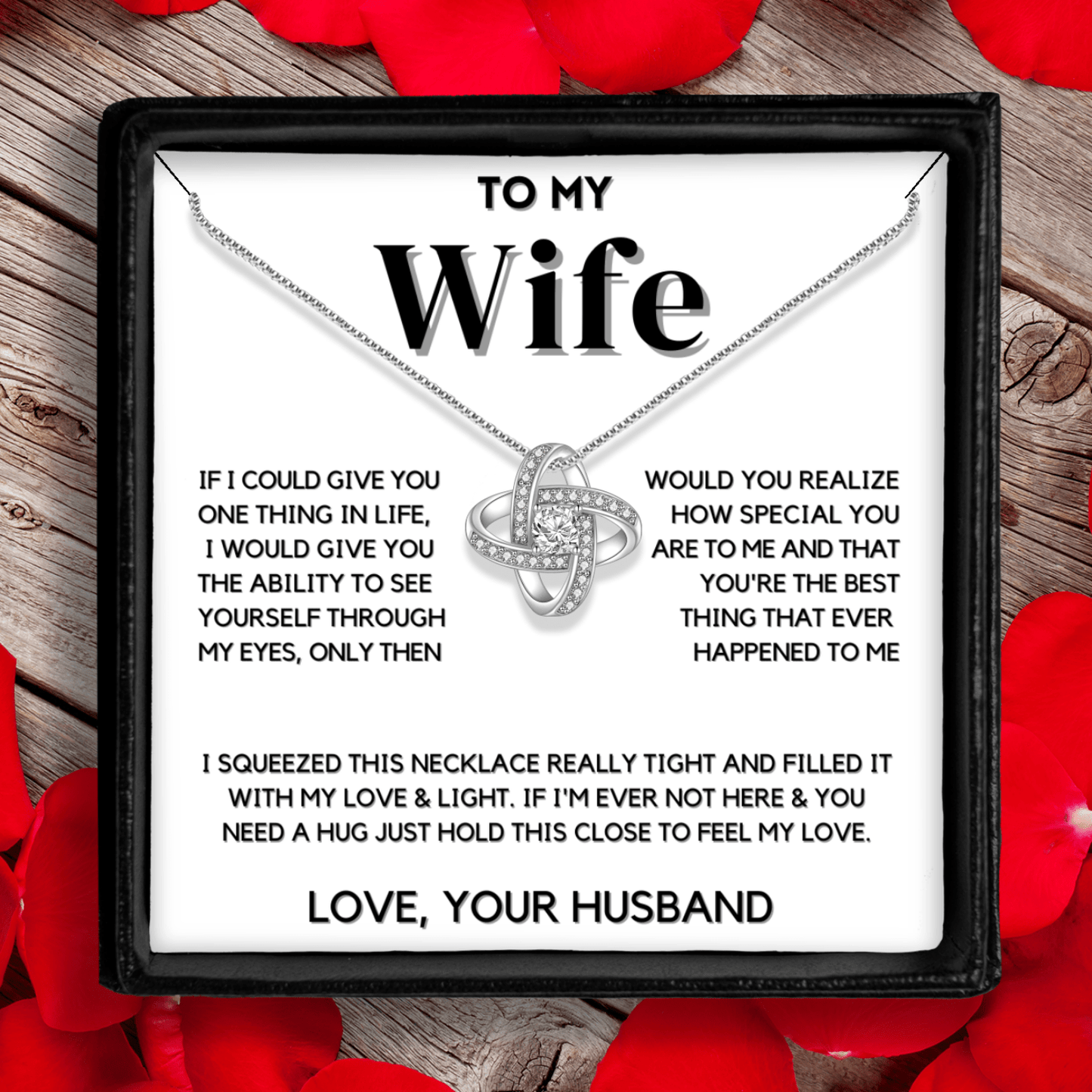 Wife Necklace From Husband  - Enduring Love Knot 24k Necklace