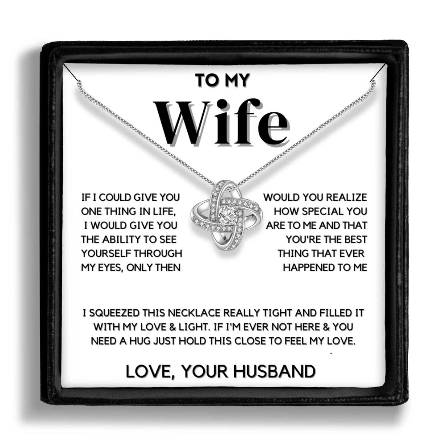 Wife Necklace From Husband  - Enduring Love Knot 24k Necklace