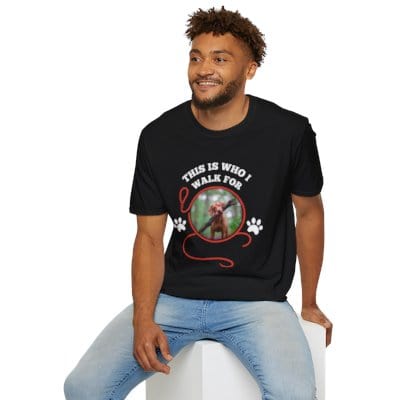 "This Is Who I Walk For" – Custom Pet Photo T-Shirt (Unisex Fit)