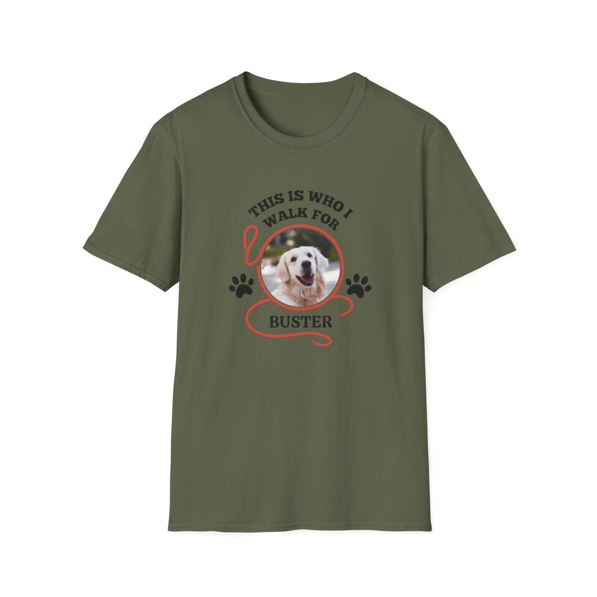 "This Is Who I Walk For" – Custom Pet Photo T-Shirt (Unisex Fit)
