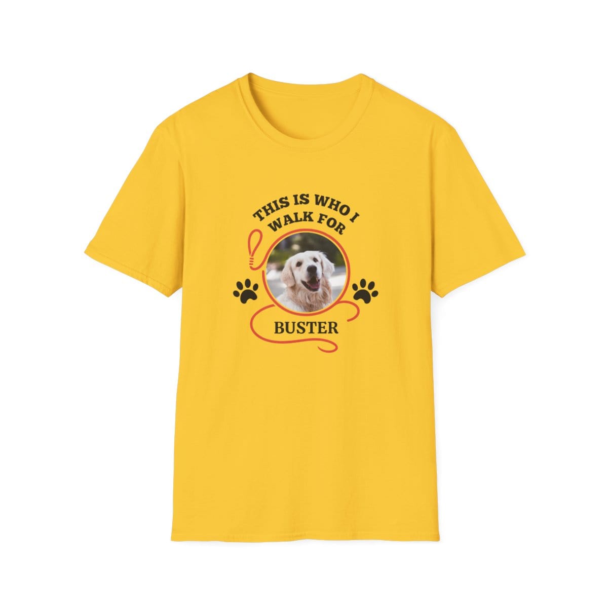 "This Is Who I Walk For" – Custom Pet Photo T-Shirt (Unisex Fit)