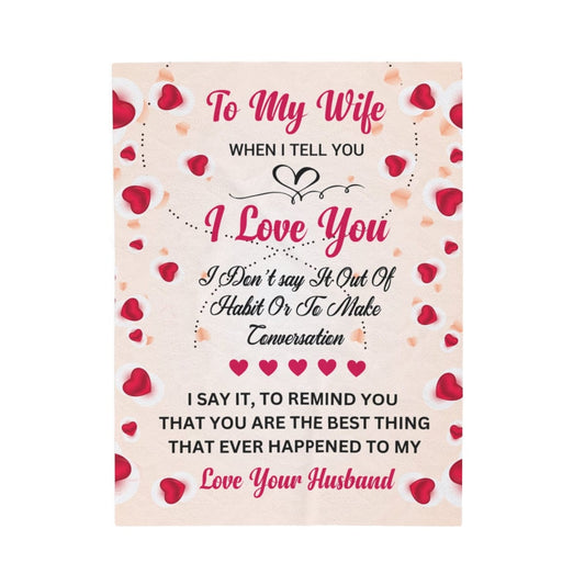 To Wife Heart Blanket